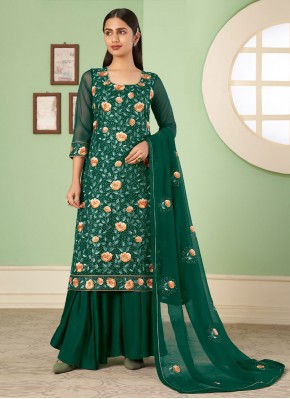 Imperial Georgette Embroidered Palazzo Salwar Suit