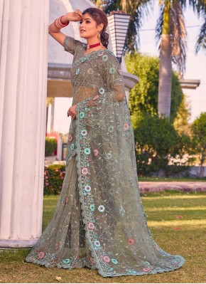 Imperial Green Net Classic Saree
