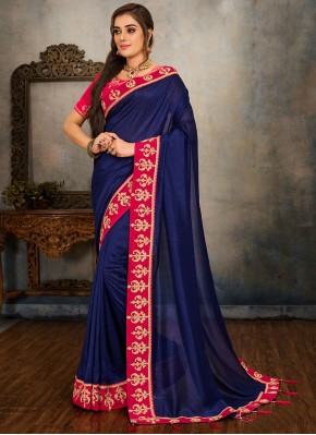 Imperial Vichitra Silk Embroidered Traditional Saree