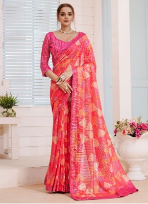 Imported Sequins Pink Designer Saree