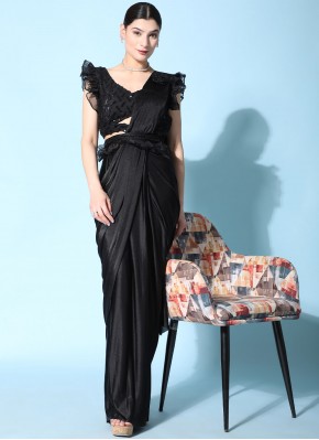 Imported Sequins Trendy Saree in Black