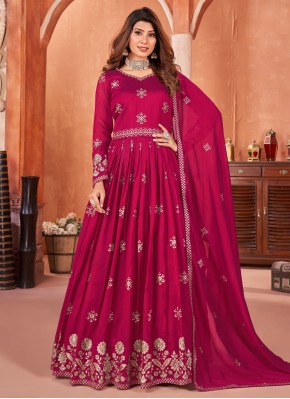 Imposing Art Silk Embroidered Trendy Salwar Suit