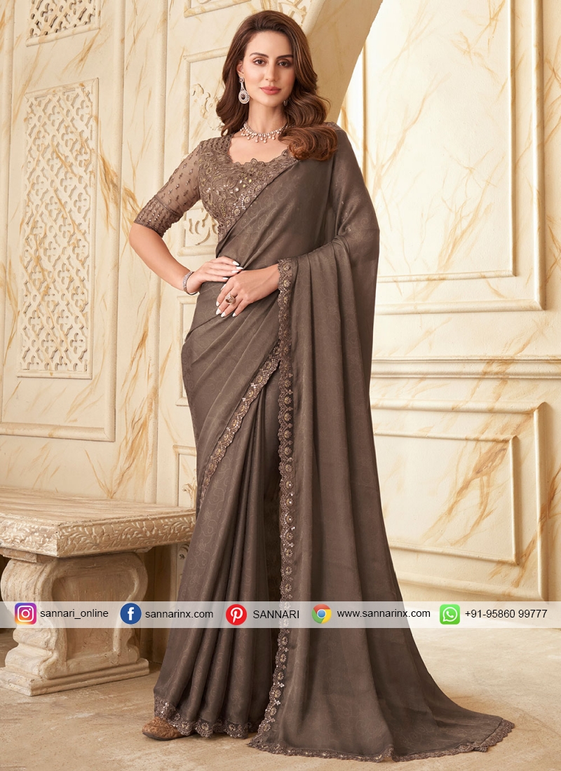 Imposing Brown Silk Trendy Saree