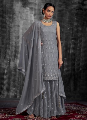 Impressive Grey Trendy Salwar Kameez