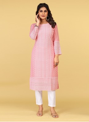 Incredible Embroidered Georgette Party Wear Kurti