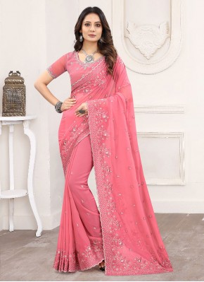 Incredible Pink Classic Designer Saree