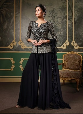 Indo Western Style Suit in Black
