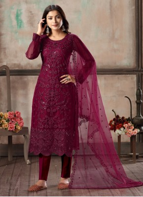 Integral Purple Sequins Designer Salwar Kameez