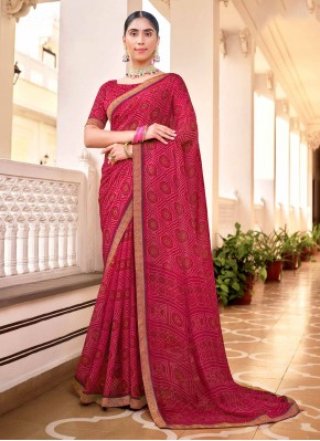 Irresistible Rani Printed Chiffon Trendy Saree
