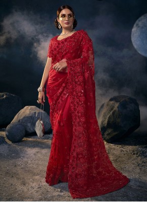 Irresistible Thread Net Red Contemporary Saree