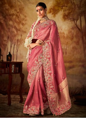 Kanjivaram Silk Pink Trendy Saree