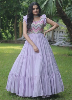 Lavender Color Readymade Gown