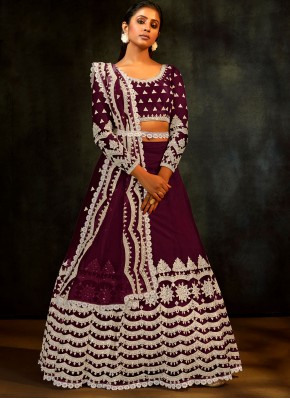 Lehenga Choli Thread Net in Purple