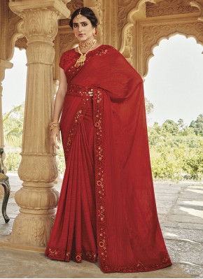 Lovable Fancy Fabric Ceremonial Contemporary Style Saree