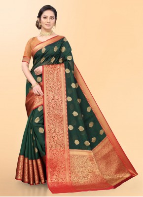 Lovable Silk Green Trendy Saree