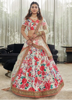 Magnetize Sequins Red and White Lehenga Choli