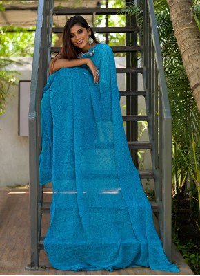 Magnificent Blue Print Saree