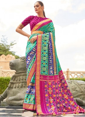 Majestic Print Multi Colour Patola Silk  Designer Saree