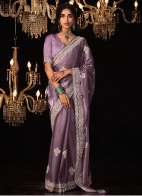 Marvelous Border Purple Fancy Fabric Classic Saree