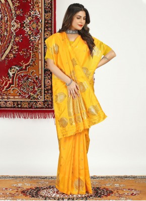 Masterly Banarasi Silk Yellow Trendy Saree