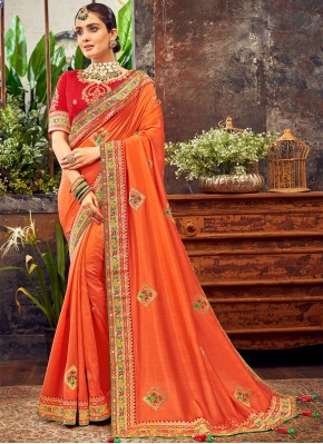 Masterly Embroidered Fancy Fabric Traditional Saree