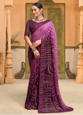 Mauve  Weight Less Lace Traditional Saree