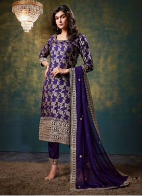 Mesmeric Sequins Work Banarasi Pant Style Suit for Bridal