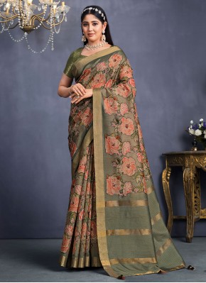 Miraculous Tussar Silk Embroidered Contemporary Style Saree