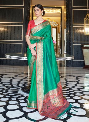 Miraculous Weaving Tussar Silk Designer Traditional Saree