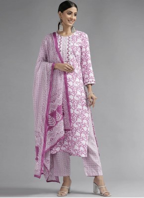 Mod Cotton Printed Purple Trendy Salwar Suit