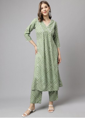 Mod Printed Sea Green Cotton Trendy Salwar Kameez
