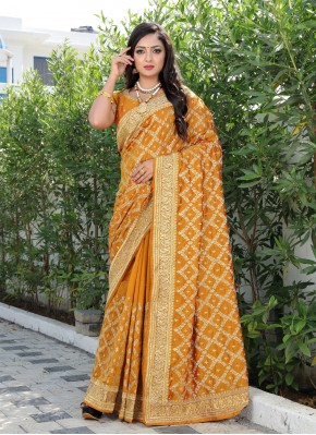 Modern Vichitra Silk Traditional Designer Saree