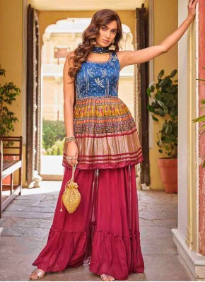 Modernistic Georgette Multi Colour Bandhej Trendy Salwar Suit