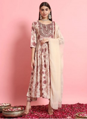 Modernistic Rayon Beige Trendy Salwar Suit