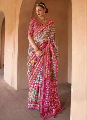 Multi Colour Patola Silk  Weaving Contemporary Saree