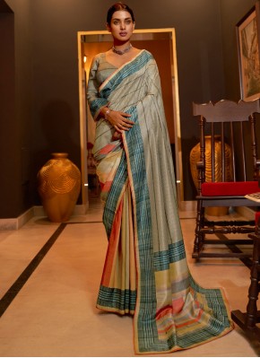 Multi Colour Printed Traditional Saree