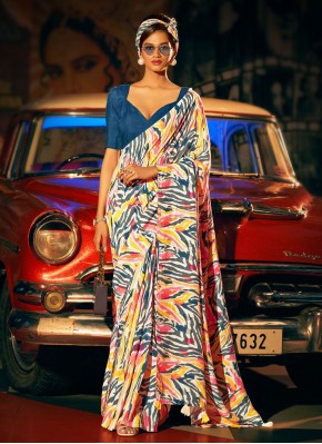 Multi Colour pure-dola Digital Print Classic Saree