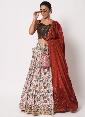 Multi Colour Sequins Trendy Lehenga Choli