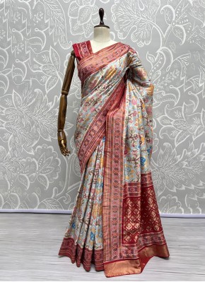 Multi Colour Silk Reception Classic Saree