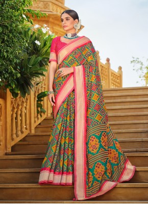 Multi Colour Weaving Traditional Saree