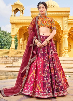 Multi Colour Wedding Silk Lehenga Choli