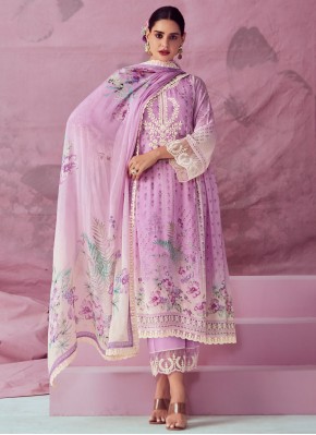 Muslin Lavender Salwar Suit