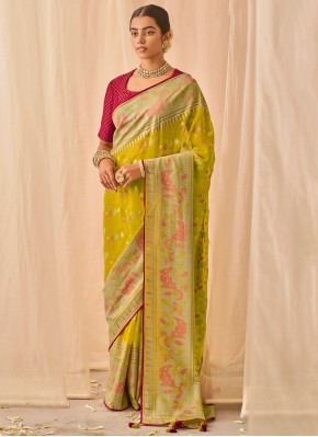 Mustard Silk Classic Designer Saree