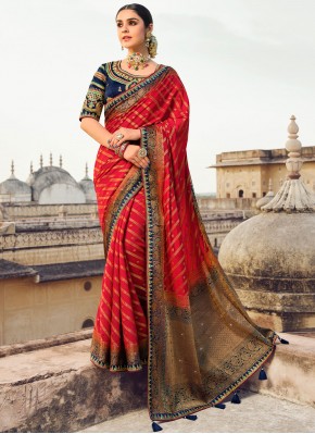 Mystic Red Lace Trendy Saree