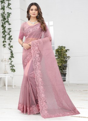 Net Pink Classic Designer Saree