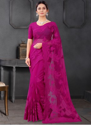 Net Trendy Saree in Purple