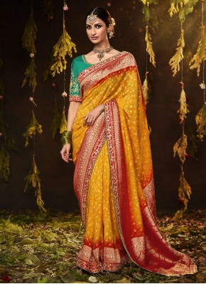 Nice Silk Bandhej Trendy Saree