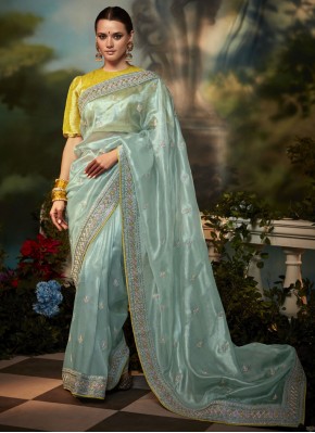 Observable Fancy Fabric Wedding Contemporary Style Saree