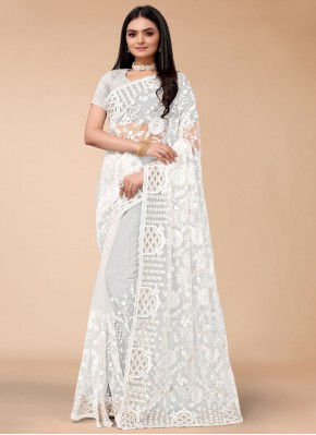 Off White Color Contemporary Style Saree