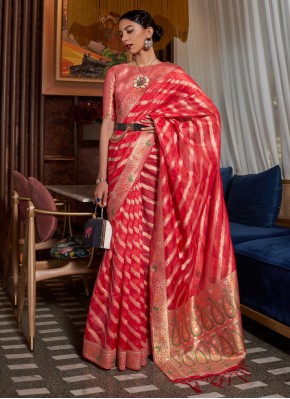 Organza Weaving Red Classic Saree